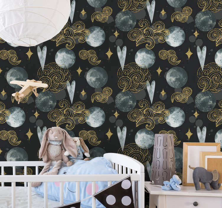 Akvarell natt stjärna tapeter - Tenstickers