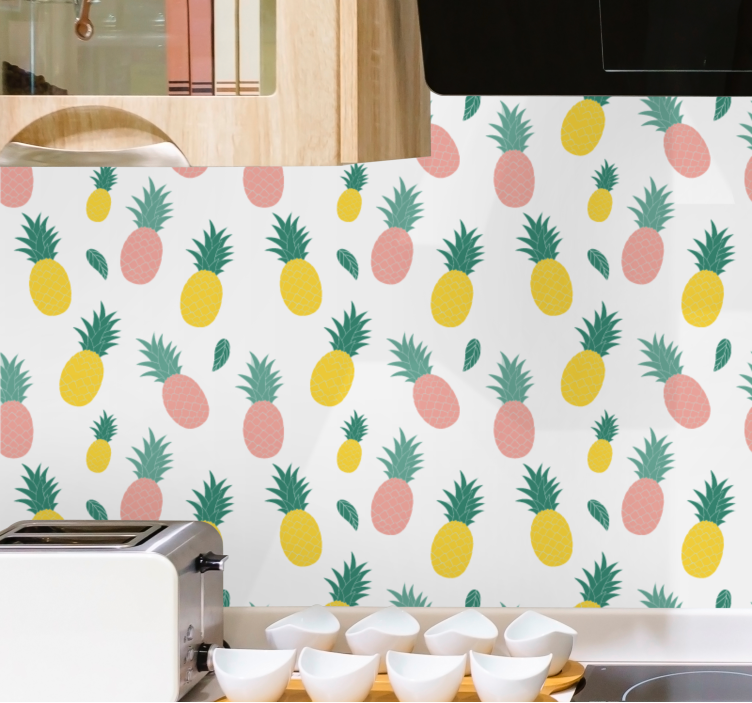 Ananas frukt design kök tapeter - Tenstickers