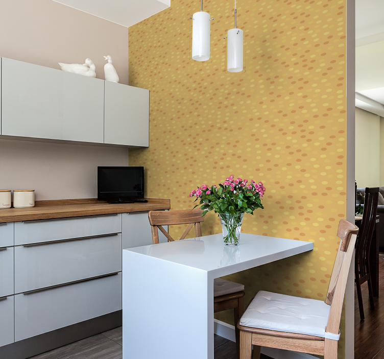 Apelsiner i cirklar kök månen tapet - Tenstickers