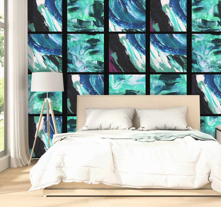 Azurblå skatt abstrakt tapet - Tenstickers