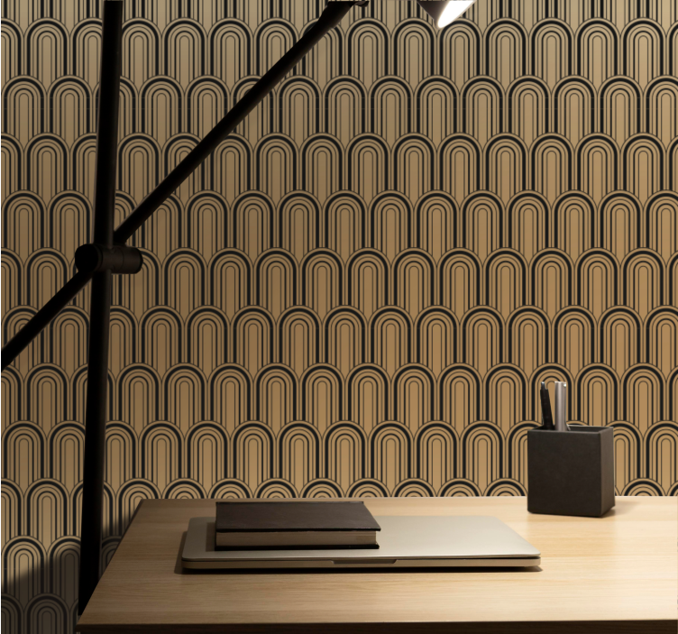 Bruna valv mönster design tapet geometriska former - Tenstickers