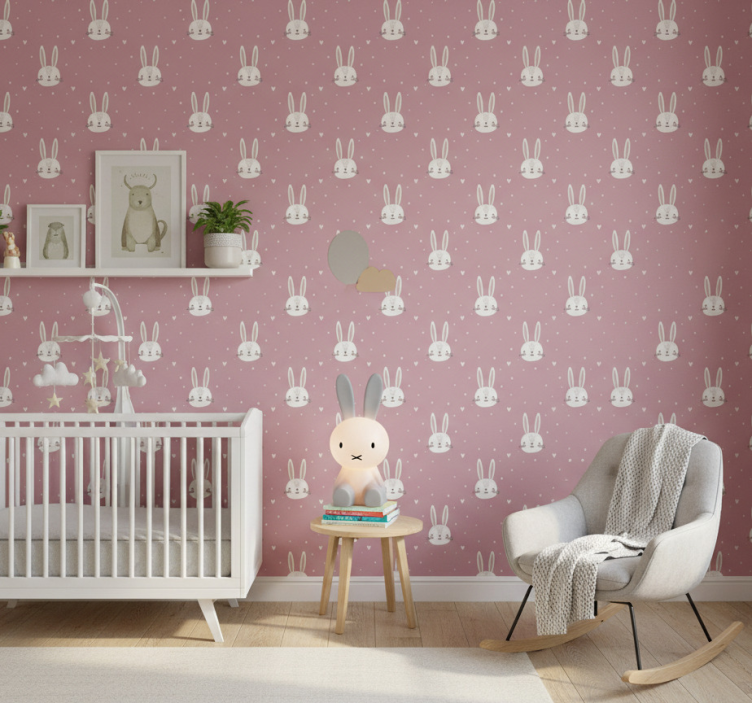 Barn tapet bebis kaninansikten - Tenstickers