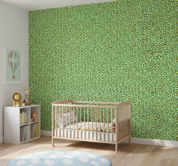 Barn tapet färgglad leopard på pistage - Tenstickers