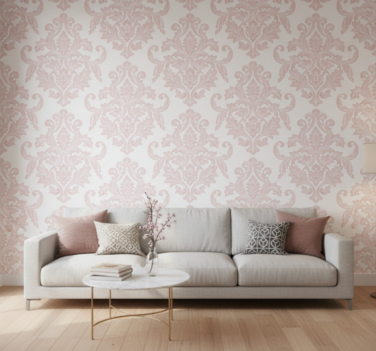 Barock tapet blush damask paisley - Tenstickers
