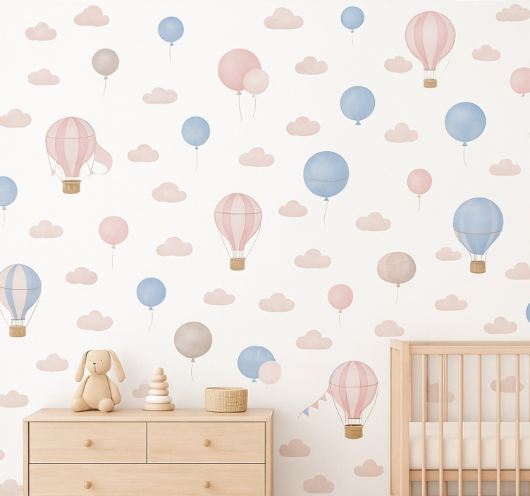 Bebis tapet pastell dröm ballonger - Tenstickers