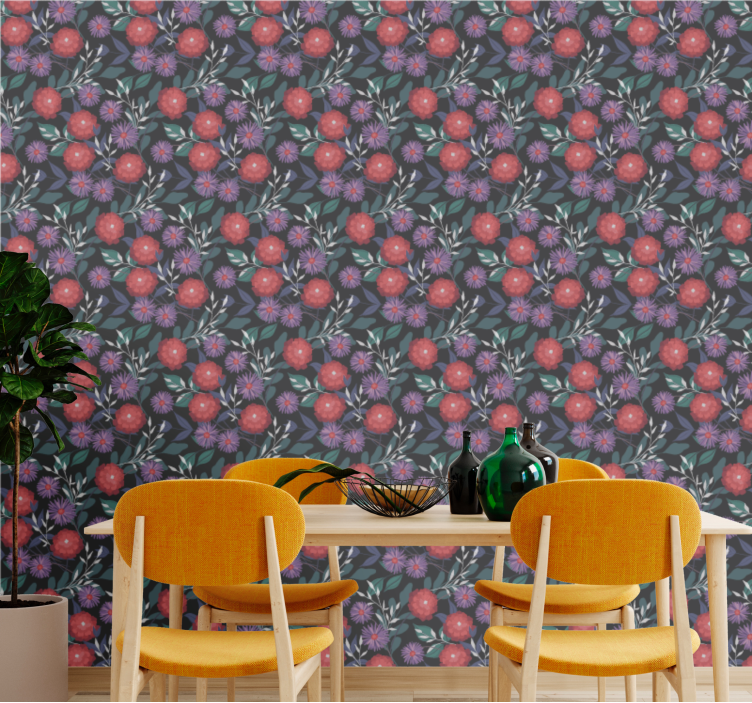 Berry burst motiv Tapet blommor - Tenstickers