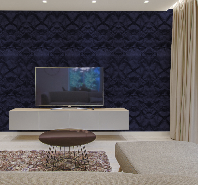 Blå crepe abstrakt tapet - Tenstickers