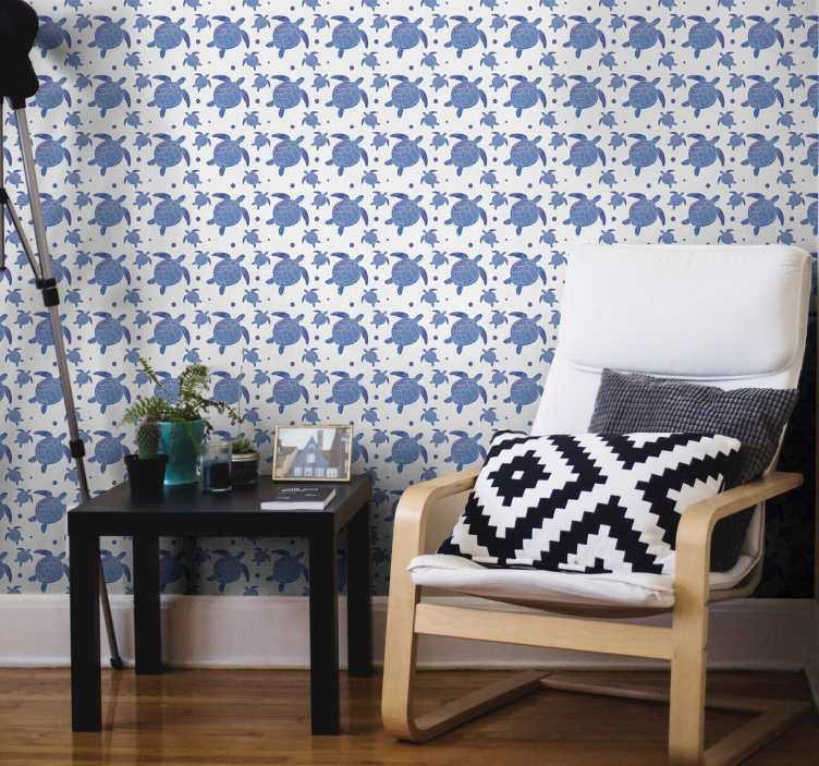 Blå sköldpaddor djur tapeter - Tenstickers