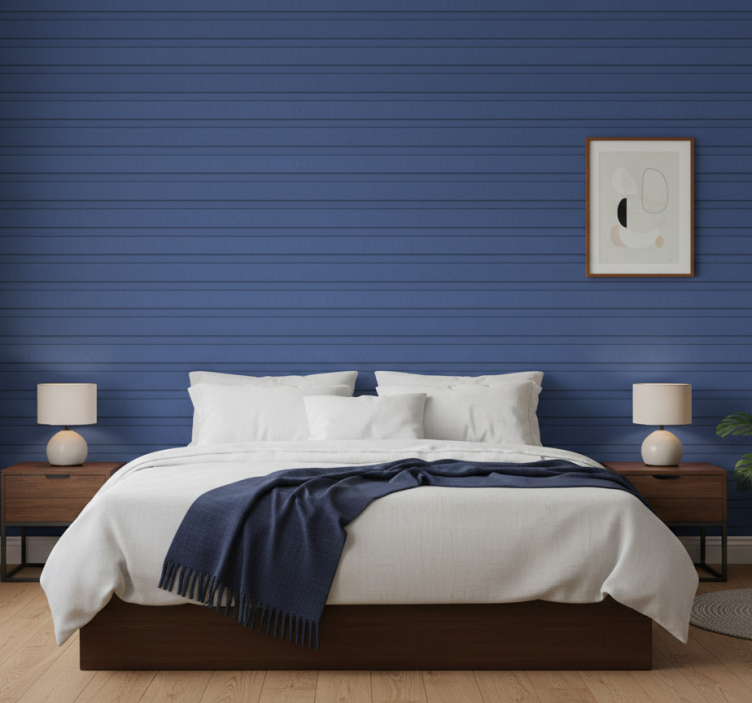 Blåa ränder Äktenskap tapet - Tenstickers