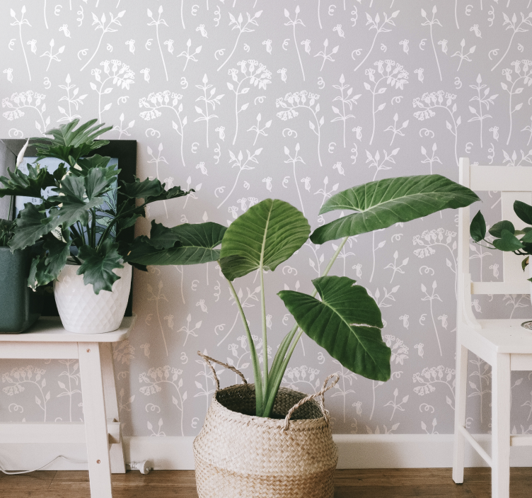 Blommig botanisk Tapet blommor - Tenstickers