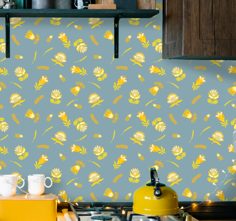 Blommig fröjd Tapet blommor - Tenstickers