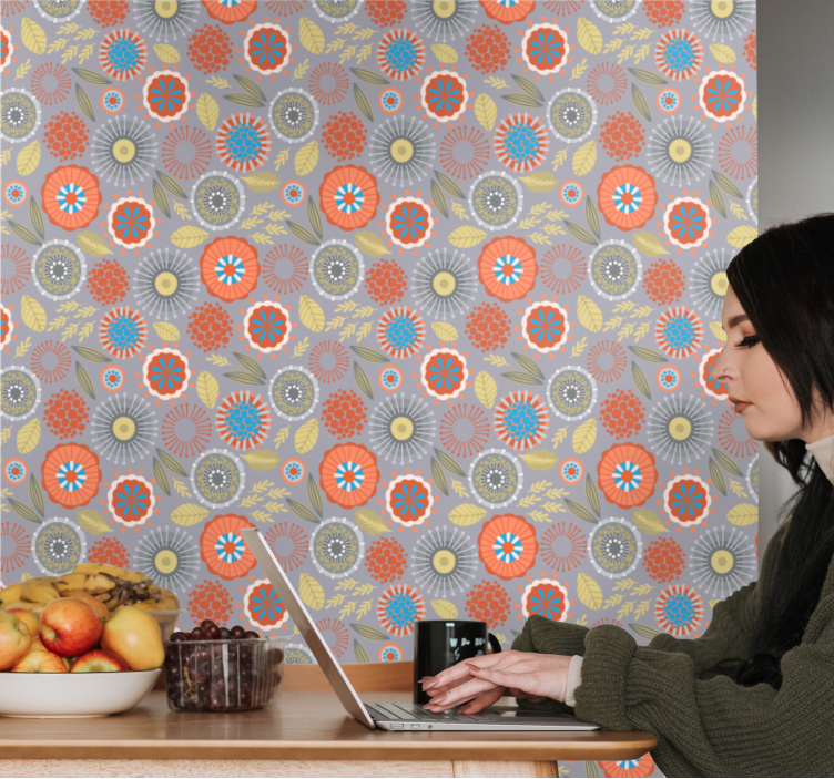 Blommig sprängning Tapet blommor - Tenstickers