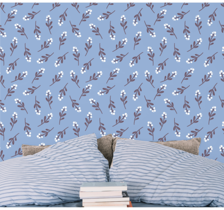 Blommiga grenar motiv Tapet blommor - Tenstickers