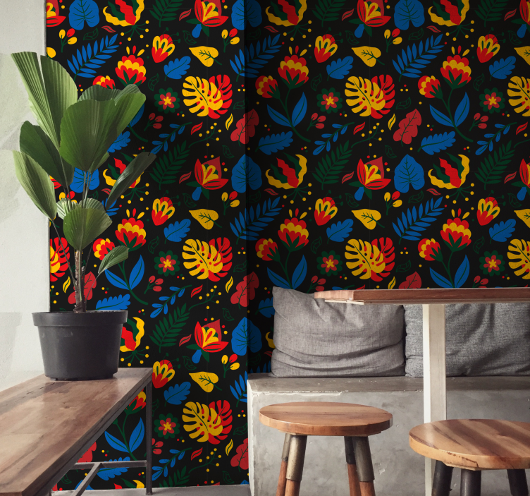 Blommönster Tapet prydnadsföremål - Tenstickers