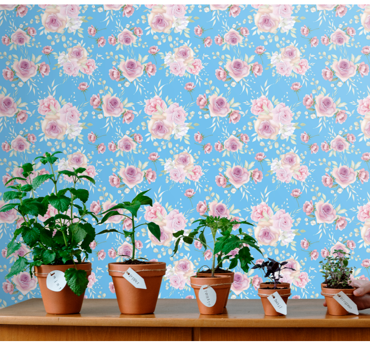 Blomsterarrangemang ensemble Tapet blommor - Tenstickers