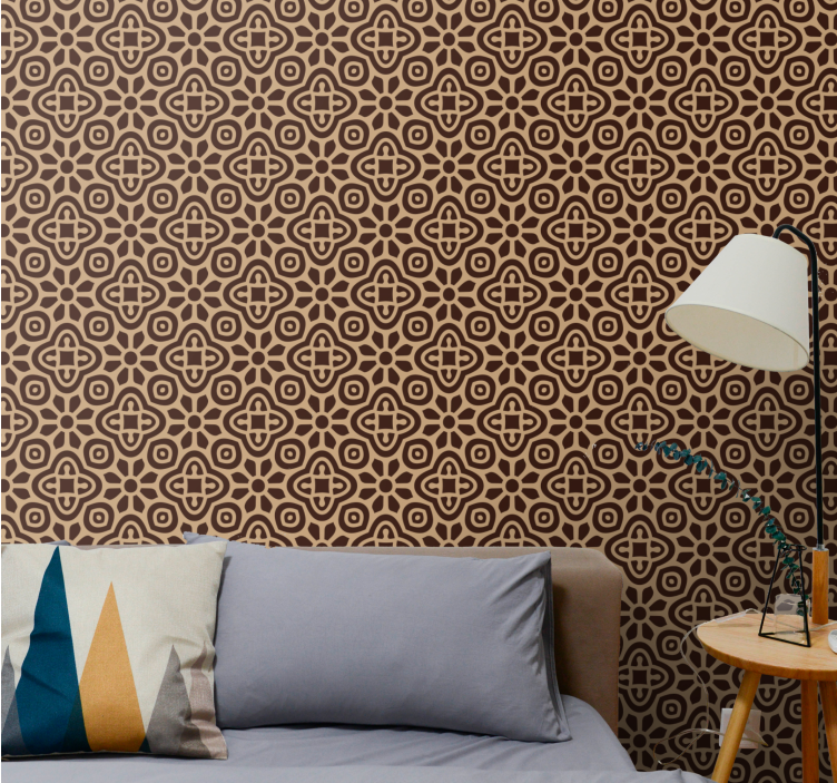 Bruna blommor mönster bröllop tapeter - Tenstickers