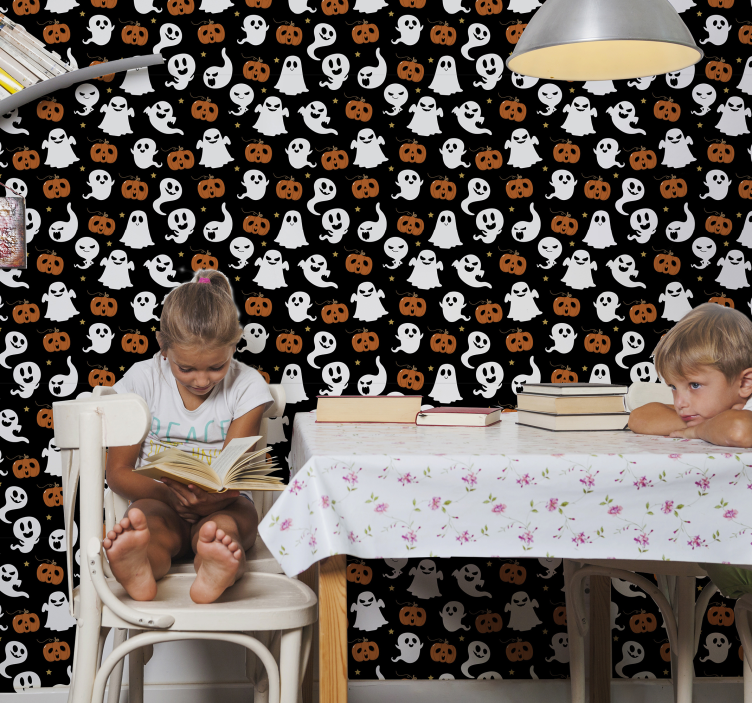 Dekorativa halloween spöken rum tapet - Tenstickers