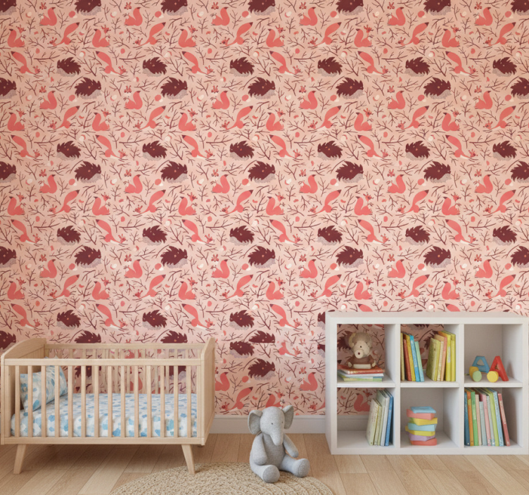 Dinosaurie tapet ekorrar och igelkottar - Tenstickers