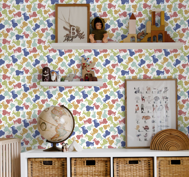 Dinosaurier mönster för barn tapeter - Tenstickers