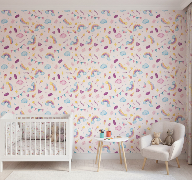 Dyr tapet akvarell mönster - Tenstickers