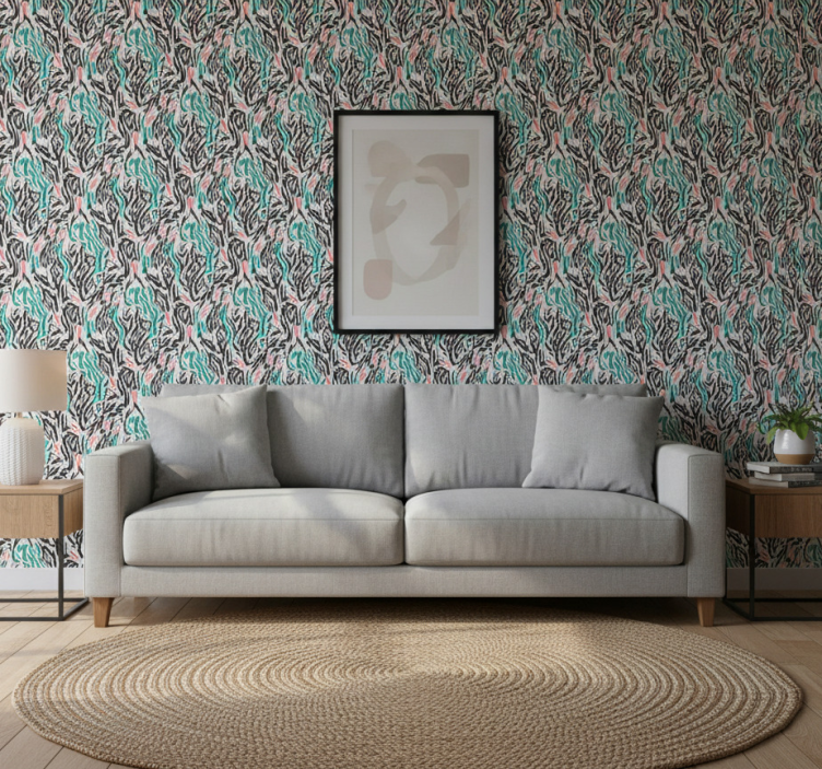 Dyr tapet blå och rosa zebra - Tenstickers