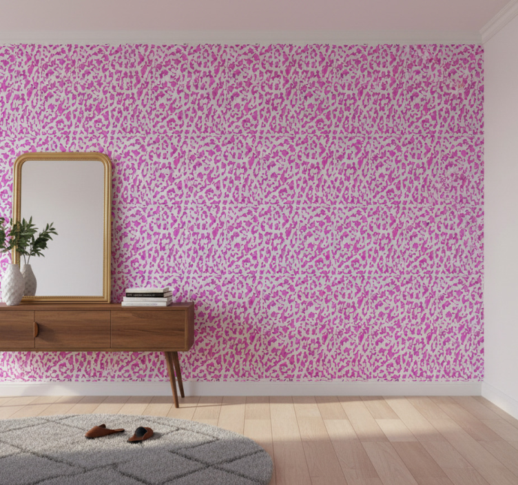Dyr tapet fuchsia leopardmönster - Tenstickers