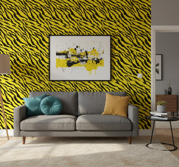Dyr tapet gul zebra design - Tenstickers