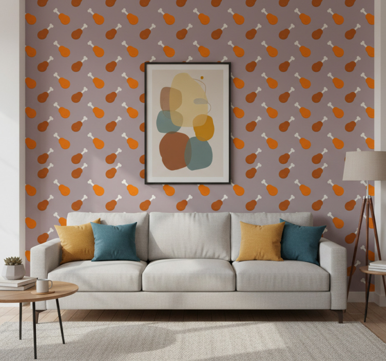 Dyr tapet kycklingben mönster utan sömmar - Tenstickers