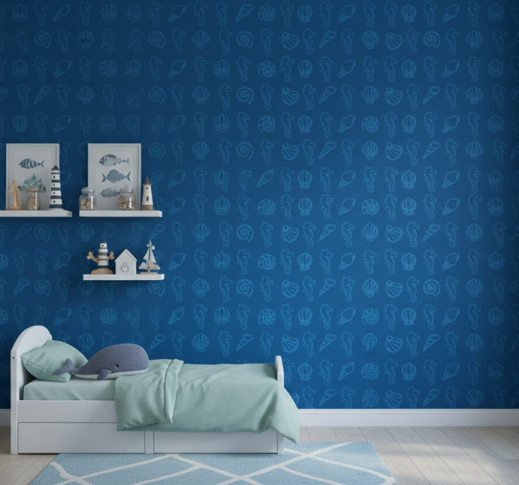 Dyr tapet marina motiv illustration - Tenstickers