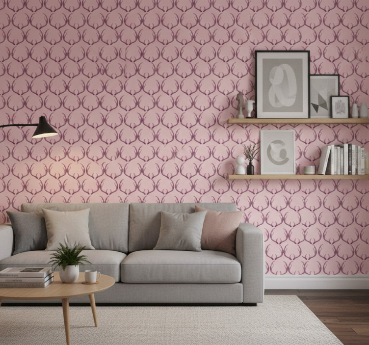 Dyr tapet rosa älgklövar - Tenstickers