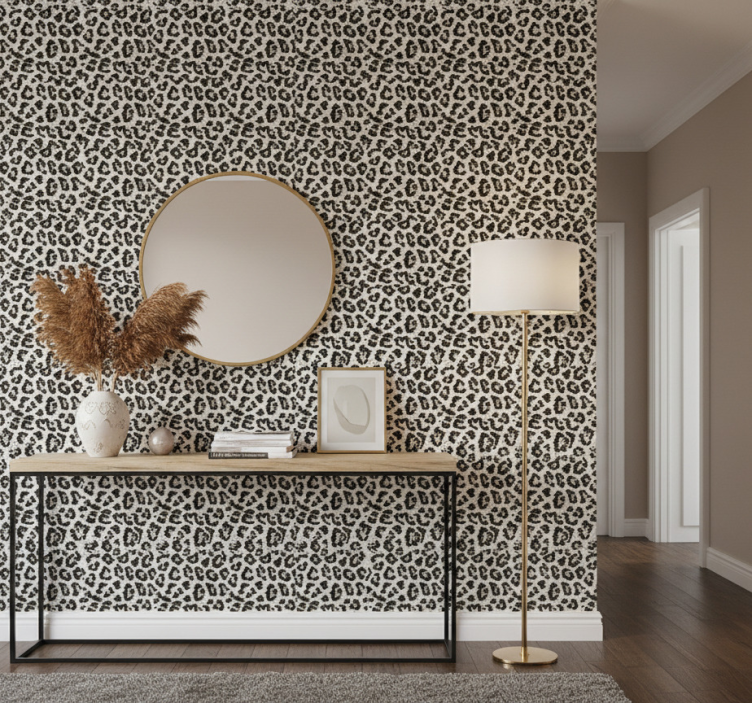 Dyr tapet vit leopardmönster - Tenstickers