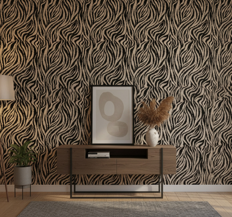 Dyr tapet zebra randig motiv - Tenstickers