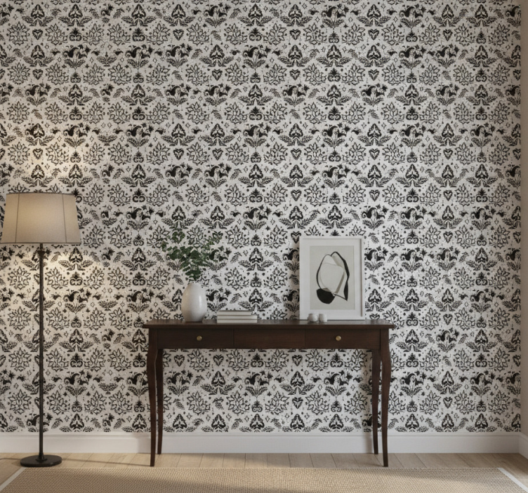 Elegant blommönster tapet korridor - Tenstickers