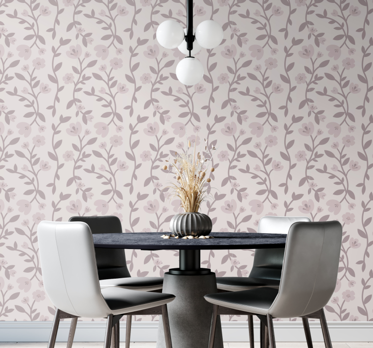 Eleganta blommiga silhuetter Tapet blommor - Tenstickers