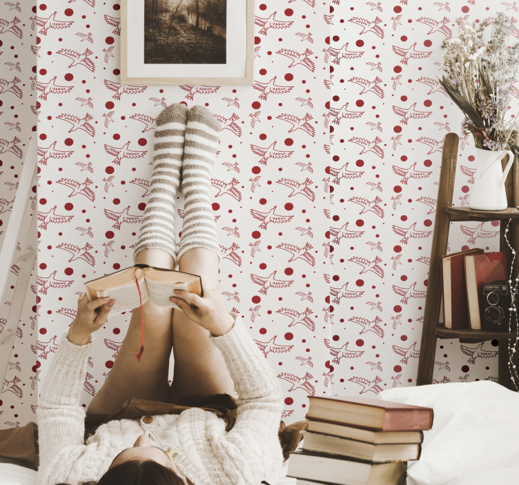 Fåglar textur djur tapeter - Tenstickers