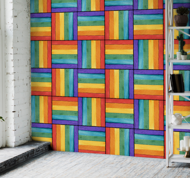Färgglada geometriska mönster tapet geometriska former - Tenstickers