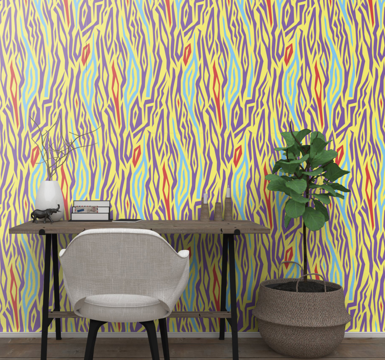 Färgglada vågor abstrakt tapet - Tenstickers