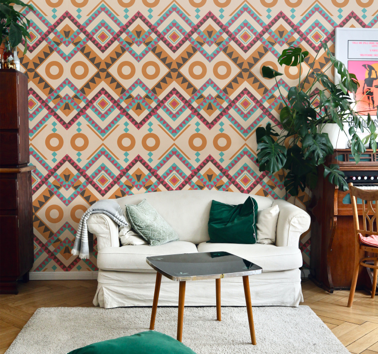 Mångfärgade diamanter mönster tapet - Tenstickers