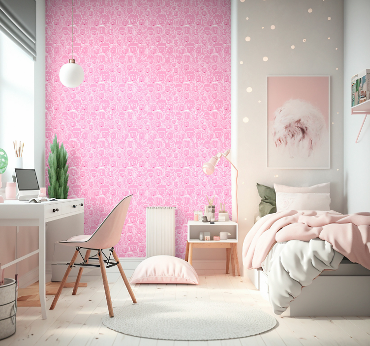 Flickor ansikten konst tapet - Tenstickers