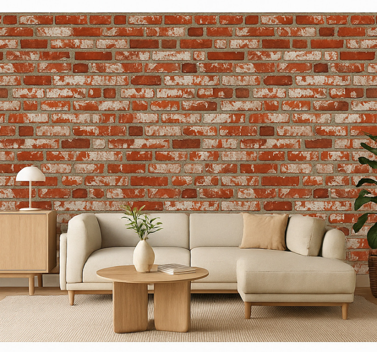 Fondtapet vardagsrum 3d tegelväggpapper - Tenstickers