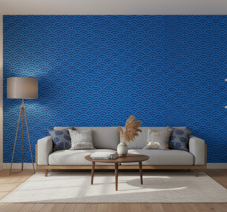 Fondtapet vardagsrum böljande vågelement - Tenstickers