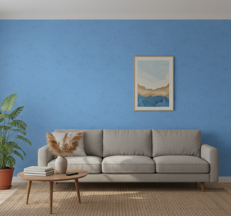 Fondtapet vardagsrum botaniskt inspirerad yta - Tenstickers