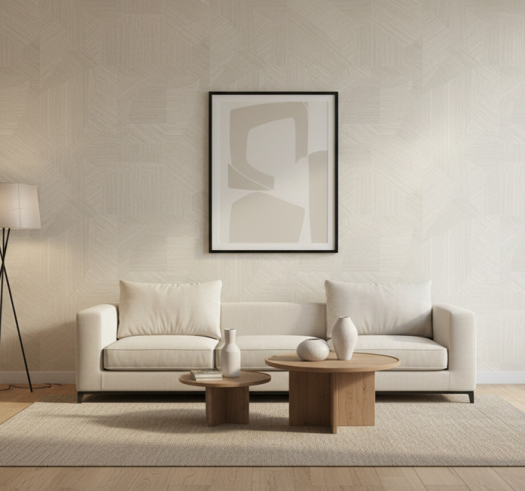 Fondtapet vardagsrum geometrisk vecktextur - Tenstickers