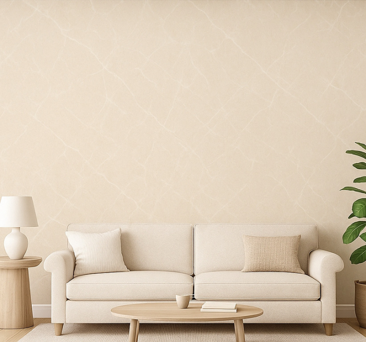 Fondtapet vardagsrum ljus marmor beige design - Tenstickers