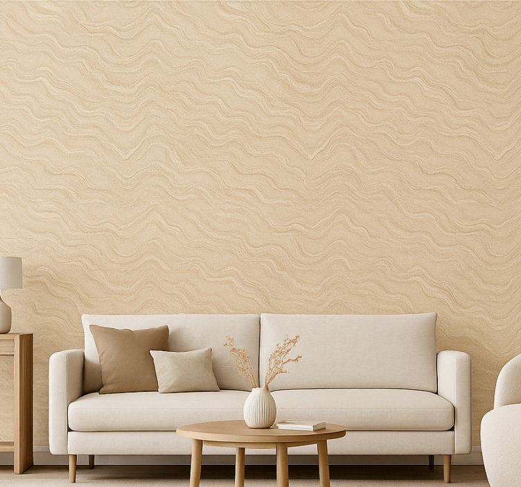 Fondtapet vardagsrum neutral marmor effekt mønster - Tenstickers