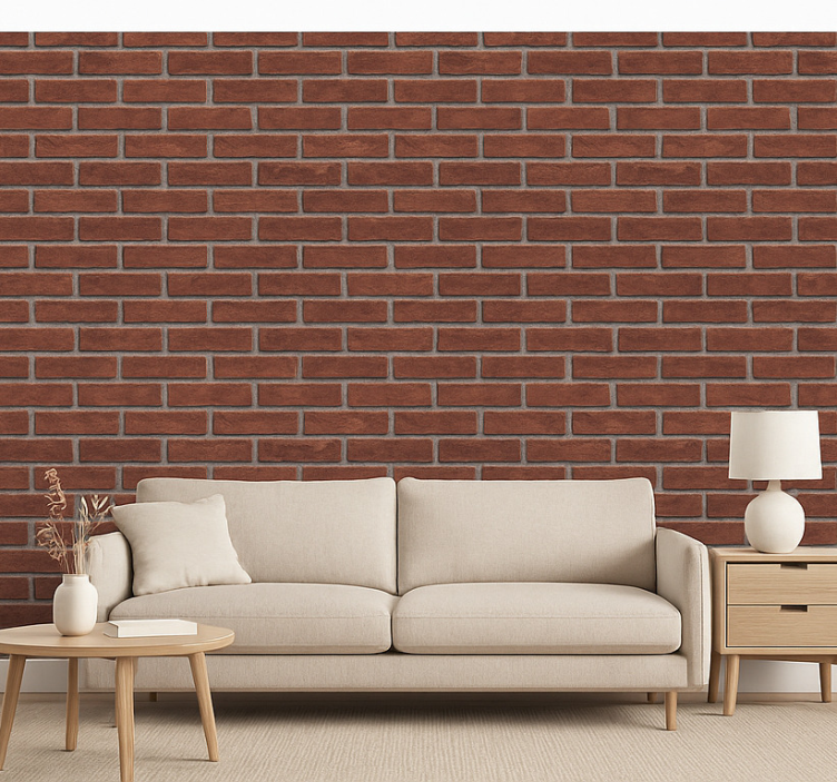 Fondtapet vardagsrum tegelväggstextur - Tenstickers