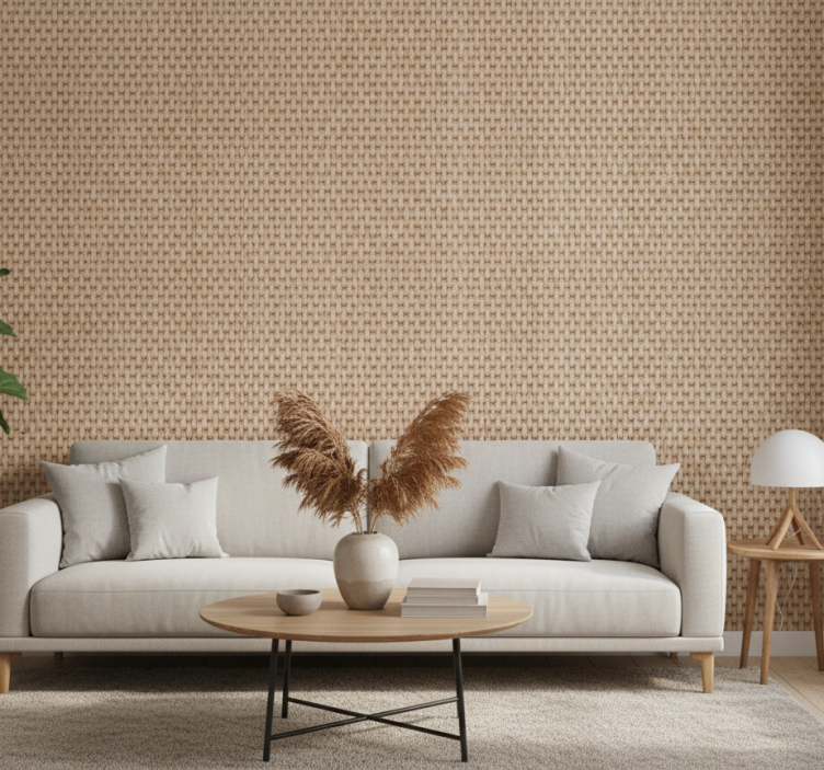 Fondtapet vardagsrum vävd texturerad yta - Tenstickers