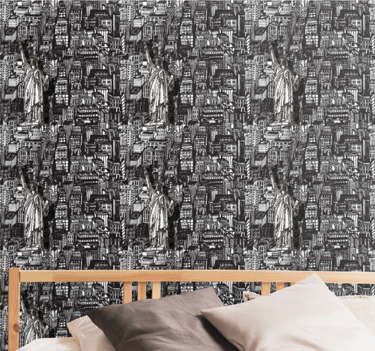 Frihetsgudinnan collage new york tapeter - Tenstickers