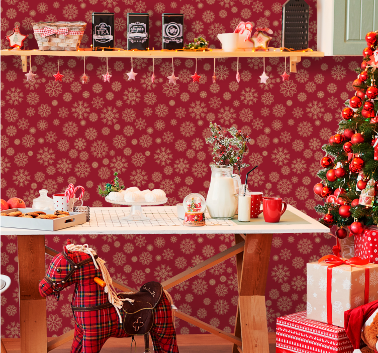 Frostig blommönster Tapet jul - Tenstickers