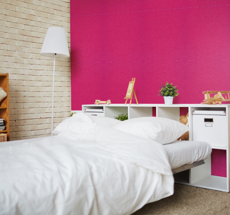 Fucsia rosa solid tapet - Tenstickers